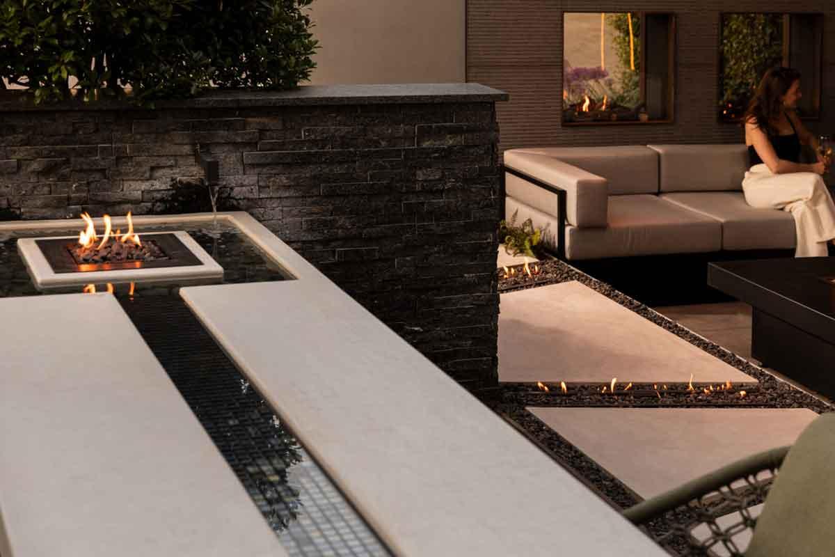 Trimline Fires outdoor built-in gas fire S30